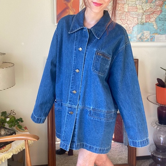 Vintage Uycycled Crossroads Denim Jacket W/ Custom Nirvana Embroidered Patch - Picture 3 of 16